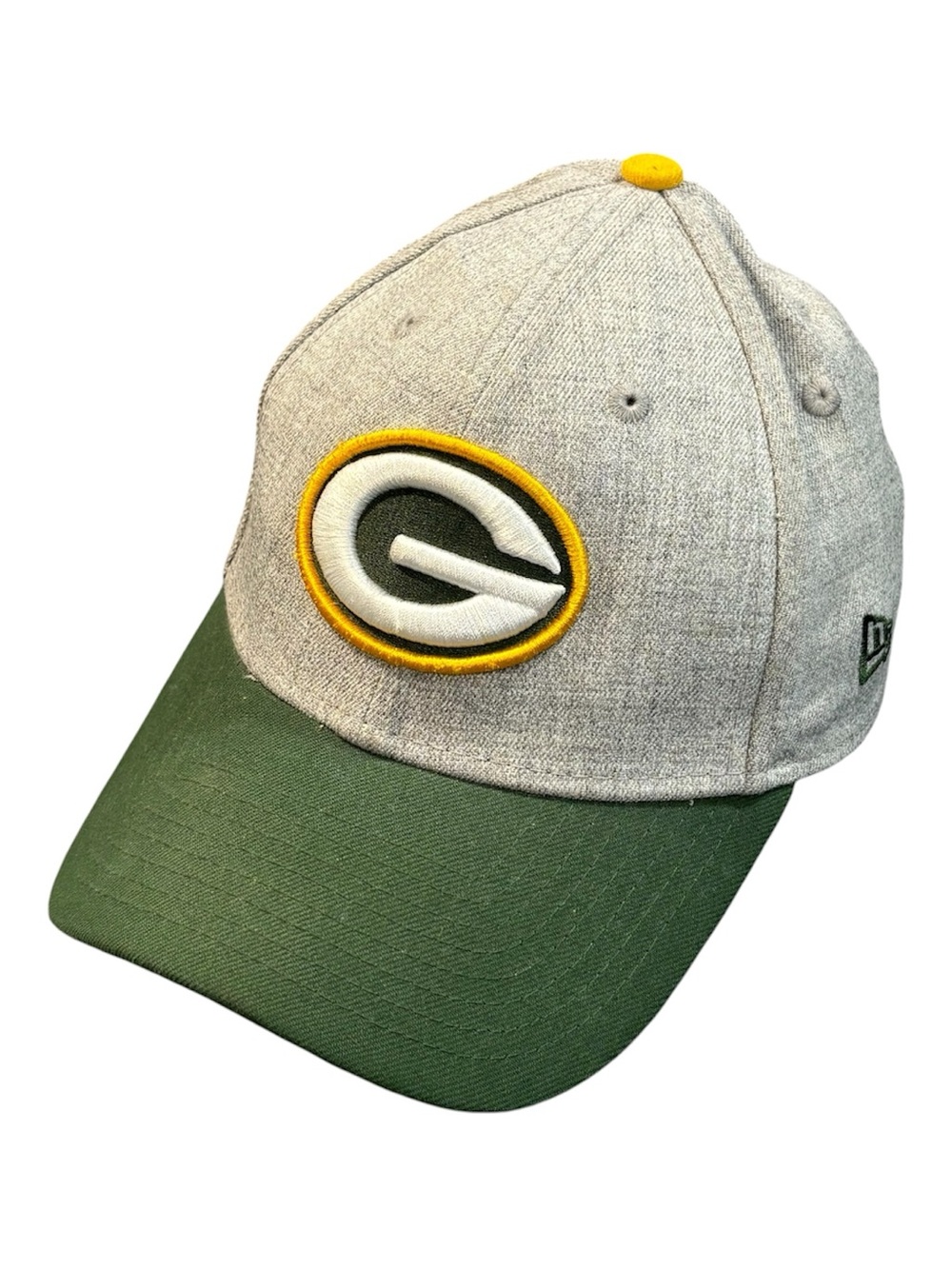 New Era Green Bay Packers 39THIRTY Hat Cap Medium-Large Gray Green Stretch Fit